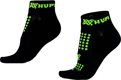 Meia Curta para Corrida HUPI - Running Pro Preto/Verde, Cor: PRETO/VERDE