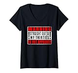 donna warning straight outta my thirties 40° compleanno vintage maglietta con collo a v