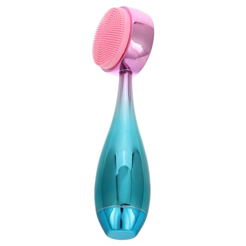 HAMPPLIES Ergonomic Dual-Sided Facial Cleansing Brush with Electroplated Handle for Deep Pore Exfoliation Blackhead Removal and Soothing Silicone Massage Suitable for All Skin Types