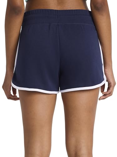 Reebok Women’s Retro Active 3” Short, Standard Fit, Lightweight Cotton-Poly Fleece Fabric, Vector Navy, X-Large - image 2