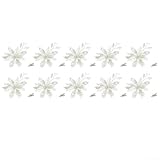 Photo Gallery set di 10 fiori artificiali di natale per decorazione stagionale della casa su alberi, scale, ghirlande e caminetti (bianco) Photo Gallery set di 10 fiori artificiali di natale per decorazione stagionale della casa su alberi, scale, ghirlande e caminetti (bianco)
