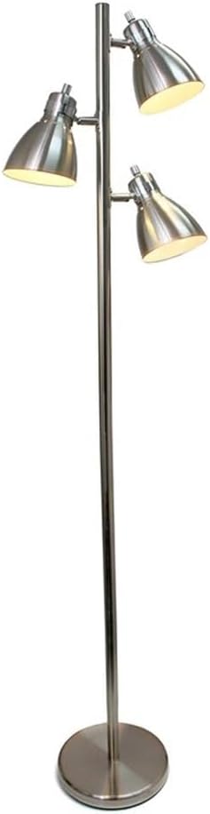 Simple Designs LF2007-BSN Metal 3 Light Tree Floor Lamp, Brushed Nickel