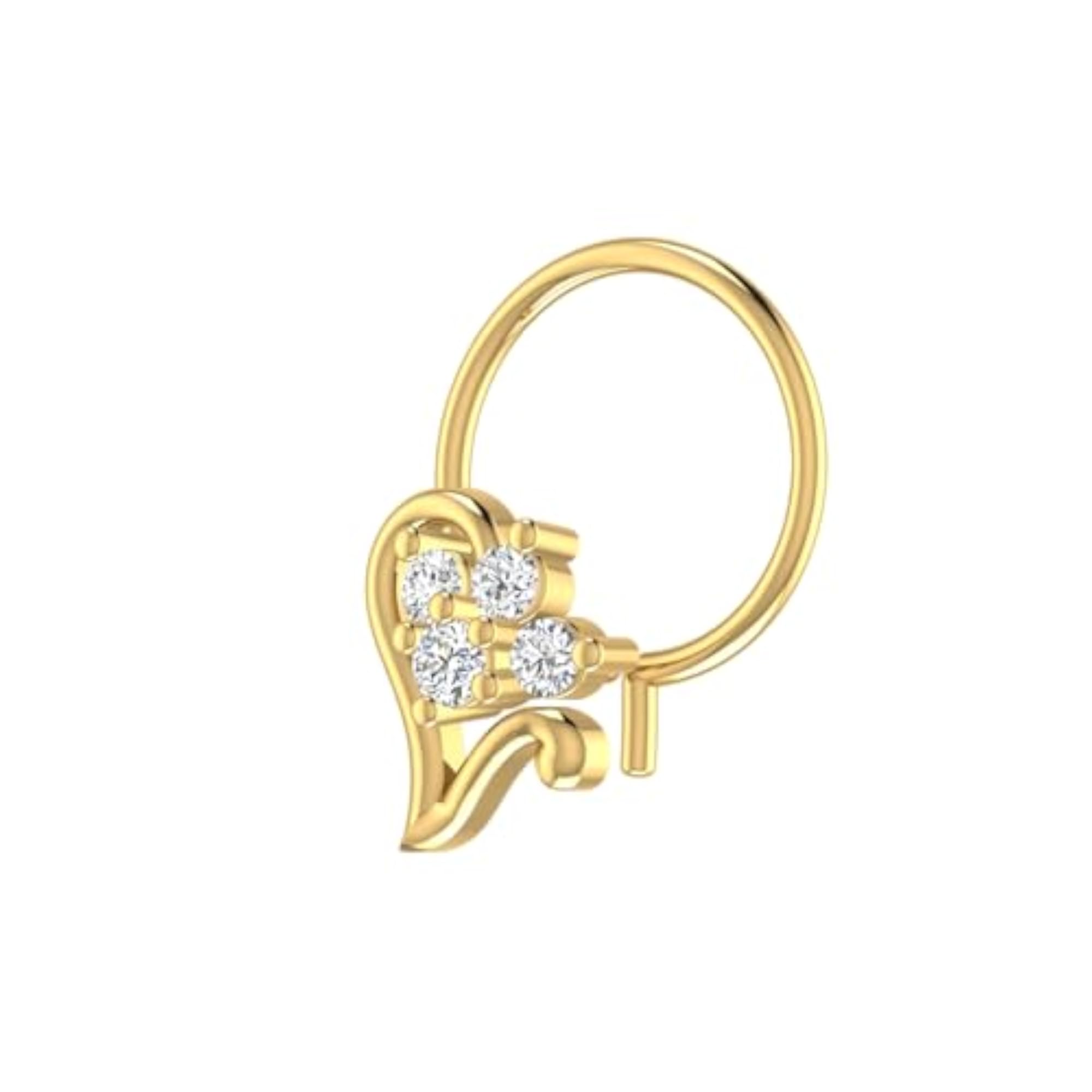 Women's 14Kt Yellow Gold Stud Nosering, Classic