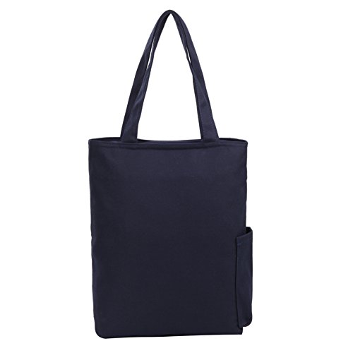 [モノボックス] トートバック 無地キャンパス ファスナー付 A4対応 bg-monotote ネイビー