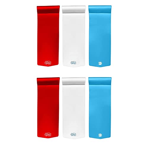 TRC, 2022 USA Themed Splash Pool Foam Raft Lounger Bundle, Full Pillow Headrest, Comfortable Luxury Floats for Swimming Pools and Lakes, 70’’ Length x 26’’ Width x 1.25’’ Thick - Red, White, Blue