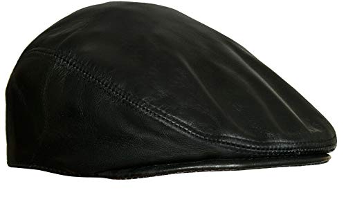 Men's Black Leather Ivy Cap XL