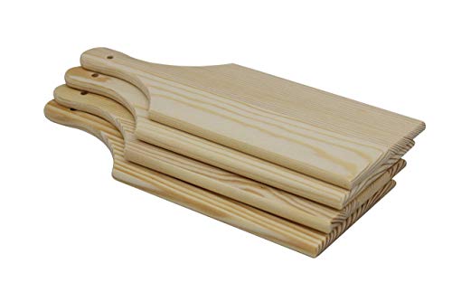 Set de 4 tablas de cortar pequeñas de madera rectangulares miniatura 4