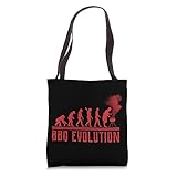 Funny BBQ Evolution | Humorous Grill Lovers Distressed Style Tote Bag