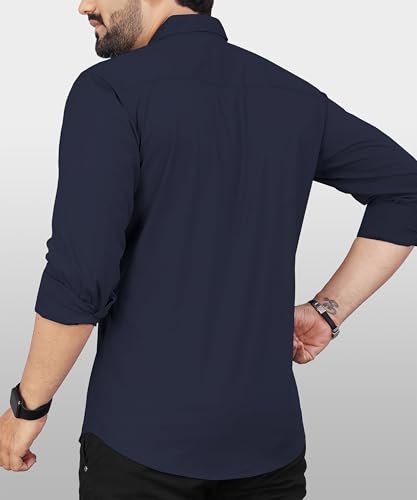 Image of Men's Cotton Full Sleeve Shirt | Regular Fit Casual & Formal Wear with Patch Pocket