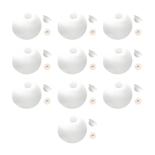 10 Pelota Antiestrés Vacías con Revestimientos Lechosos Kit, Expansor De Ruidosa, Bola De Presión Blanda Al Vacío, Contenedor con Base , 4cm