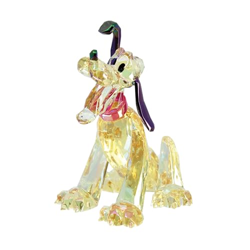 Enesco FACETS Disney Pluto The Dog Seated Pose 90th Anniversary Miniature Figurine, 3.5 Inch, Yellow