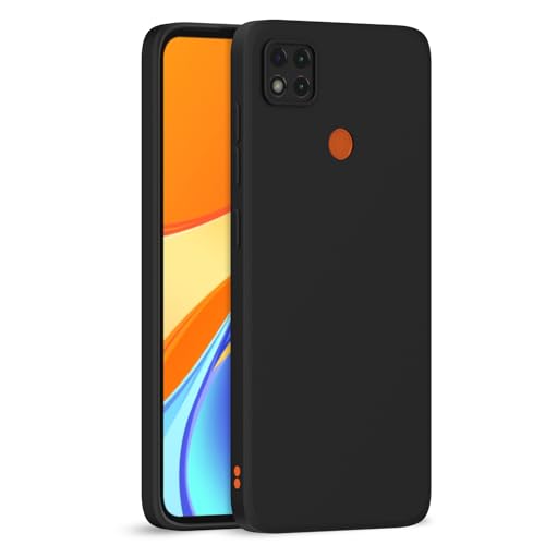 Image of Outlouders Back Cover for Redmi 10A / 10A Sport /Redmi 9 /9 Activ / 9C / Poco C31 | Camera Protection | Durable Soft Matte Silicone Bumper Case (Black)