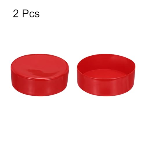 Image of uxcell 2pcs Rubber End Caps 150mm(5.9 Inch) ID Vinyl Round Tube Bolt Cap Cover Screw Thread Protectors Red, 50mm Height