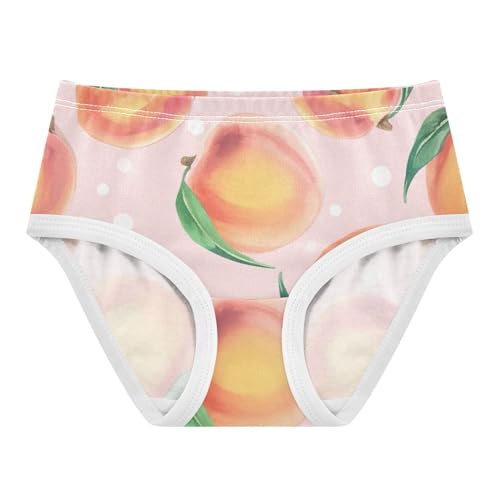 Toddler Underwear Floral 2t Cotton Little Girl Panties Fancy Kids Undies Briefs Watercolor Peaches Green Leaves