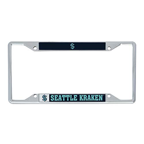 Desert Cactus Seattle Kraken Car Accessories NHL Team National Hockey League Metal License Plate Frame for Front or Rear of Car (Up Close)