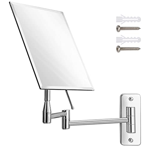 Mirrorvana Frameless Wall Mount Mirror For Bathroom (Chrome) & Large Hand Mirror With Comfy Handle (Black) Bundle #TOP1