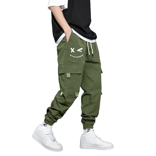 PAIKU FINSOO Men's Tactical Cargo Pants Casual Hip Hop Style
