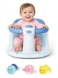 Baby Bath Seat for Babies 6 Months & Up - Bathtub Seats for Babies with 3 Baby Bath Toys, Non-Slip, Comfortable, Infant Bath Essentials-Blue