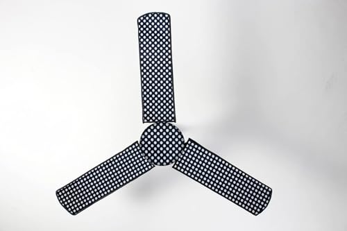 Image of ceiling fan cover waterproof & dustproof 3 blade fan protector with attachable enclosure set of 1 multidesign polka home decor पंखा कवर
