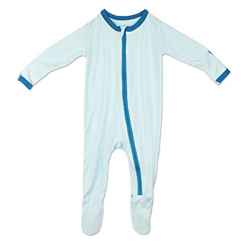 Image of KicKee Pants Print Footie with Zipper, Fitting Long Sleeve Pajama Baby Bodysuit, Ultra Soft Everyday One Piece Loungewear
