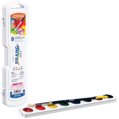 Prang Oval Pan Watercolor Paint Set, 8 Assorted Colors, 1 Count - 8