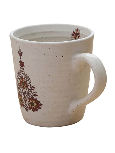 Image of miah decor Ceramic Coffee Mugs Set with Serving Platter, Handmade Stoneware