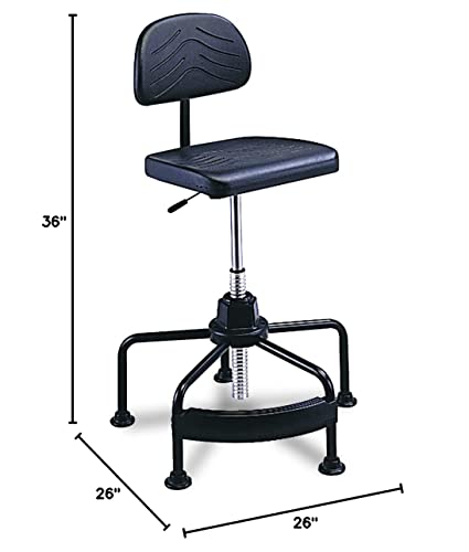 Safco Master High-Back Economy Industrial Workbench Swivel Task Chair, Black (5117) #TOP3