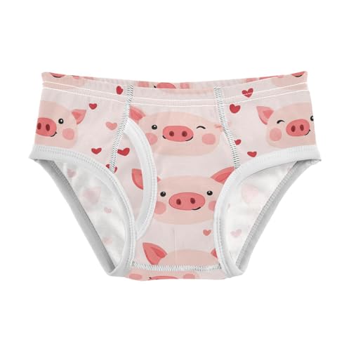 Wusikd Cute Pig Face Boys' Underwear Cotton Pink Hearts Boys Briefs Soft Toddler Underwear 2T - Main Image