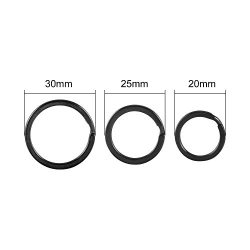 Gimars Edelstahl Schlüsselringe Set mit 30 Stück in 20mm, 25mm und 30mm
