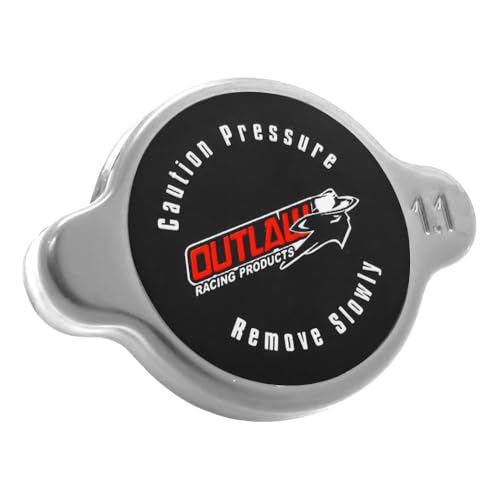 Outlaw Racing Pressure Radiator Cap for Motorcycle Dirtbike Atv Utv 1.1 Raise Boiling Point By 25 Degrees - Reduce Coolant Boiling - Fits 2 Stroke and 4 Stroke Bikes (Silver)