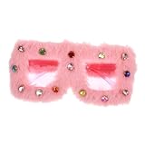 Gatuida Gafas de Sol Cuadradas Peludas con Detalles de Gafas de Fiesta Suaves y Peluche para Mascarada y Disfraces Punk Accesorios Divertidos para Fotos y Eventos