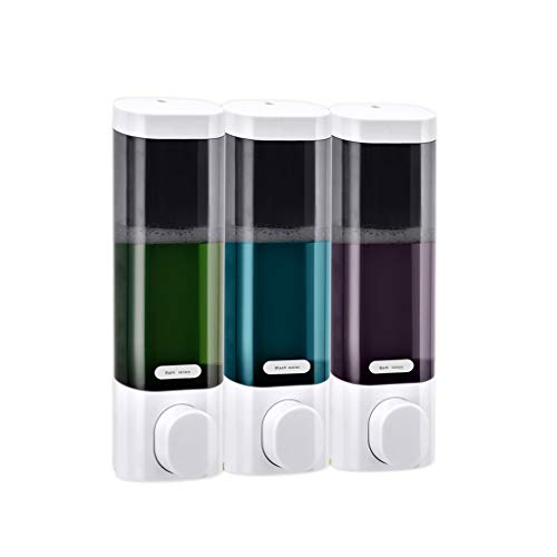 dispensador de jabón Ducha del dispensador líquido de Montaje en Pared de plástico Gel champú dispensador Inicio Cocina Baño Botellas de líquidos de dispensación Conveniente y Seguro Cover