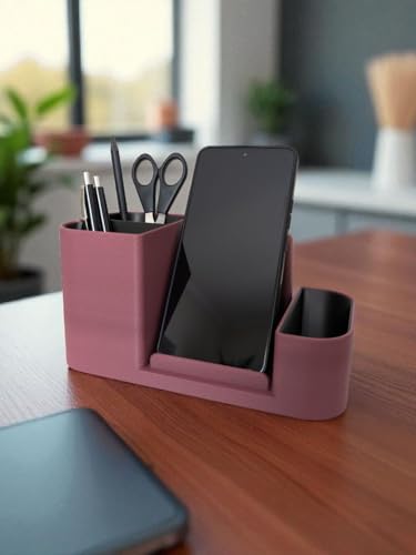 Image of Desk Organiser with Phone Stand, Desktop Storage for Office and Home Use