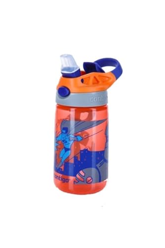 Contigo Gizmo Flip botella infantile, boquilla Autospout con pajita, botella libre de BPA, sistema antiderrame, ideal para guardería, escuela y deportes, 420 ml