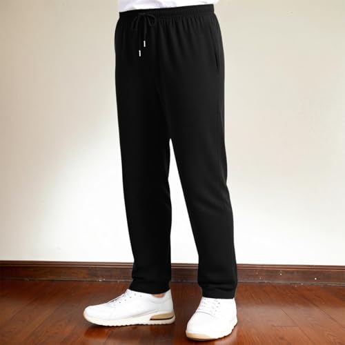 Sweatpants for Men Baggy Sweatpants Straight Casual High Waisted Elastic Waist Athletic Comfy Wide Leg Workout Pants4