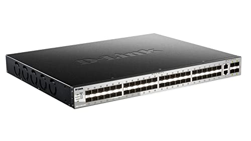 Image of D-Link 48-Port Gigabit Ethernet Switch, Lite Layer 3 Stackable Managed, 48x SFP Ports, 2X 10GBase-T, 4X 10G SFP+ Ports (DGS-3130-54S)
