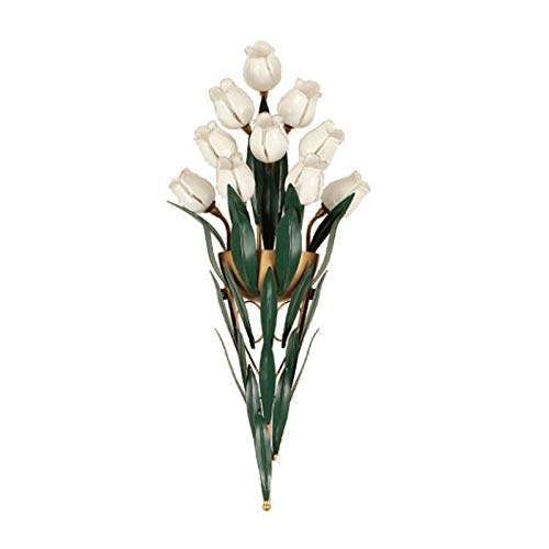 TopDengBouquet LED Wall lamp, G4 Wall sconce Metal Glass Decoration Modern Wall light Bedroom Corridor Entrance Indoor-White 83x37cm