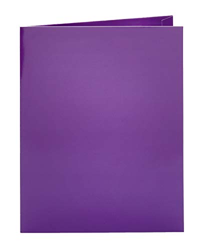 Oxford Metallic Two-Pocket Folders, Purple, Letter Size, 25 Per Box (5049526), 8-1/2 X 11 Inches #TOP3