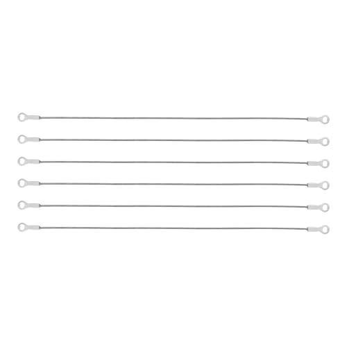 bskkw 6Pcs 5mm ID 1.5mm x 30cm Stainless Steel Security Tether Cable, Wire Rope with Loop Ends, Safety Lanyard for Tool Equipment Gate Lock Outdoor Use