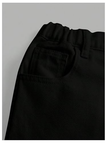 Milumia Girl's High Waist Cropped Pants Wide Leg Jeans with Pocket4