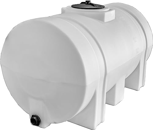 RomoTech 325 Gallon Polyethylene Storage Tank with Legs–Heavy-Duty Horizontal Water Storage Tank for Farms, Industrial or Chemical Use–UV-Resistant, Rustproof, BPA-Free Plastic Liquid Tank, 82124259