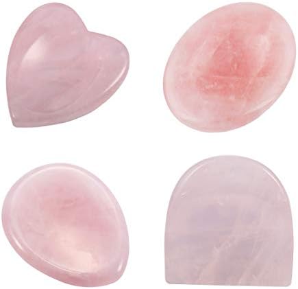 mookaitedecor Amethyst Worry Stones,Pocket Thumb Stone Palm for Crystal Healing Reiki Meditation,Heart/Pack of 2
