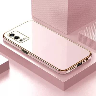 Image of Apurb Store for Oppo A55 4G Plating Square Gold Frame Phone Case Luxury Soft Silicone Back Cover (for Oppo A55 4G, Pink)