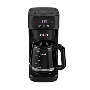 Instant Infusion Brew Automatic Filter Coffee Maker 24 Hour Programmable Coffee Machine, Glass Carafe, Digital Display – Keep Warm Function, 4-12 cup Customisable Brewing, Black