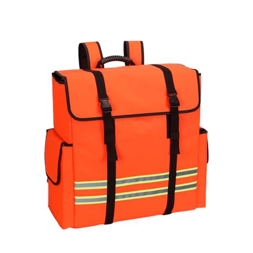 Aymzbd Dévidoir de Tuyau D'incendie à Dos avec Bandes Réfléchissantes, Idéal pour La Randonnée et l'escalade, Orange