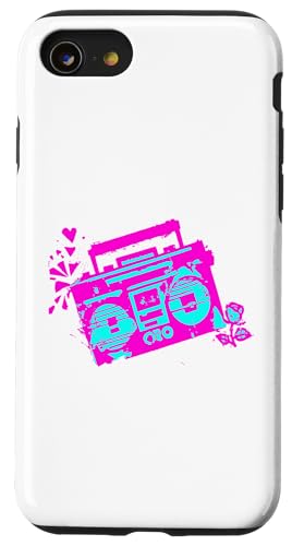 Retro 80s 90s Boom-box Vintage Cassette Player Graphic Tee �X�}�z�P�[�X iPhone SE (2020) / 7 / 8 �p