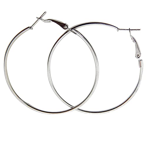 Image of I Jewels Stylish Classic Round Hoop Earring Lightweight Everyday Wear Earrings for Women