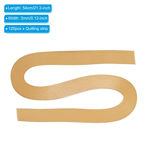 PATIKIL Quilling Strips Paper 120pcs 1/8"(3mm) 54cm Origami Paper Quilling Strip for Art DIY Hand Craft Christmas Light Khaki - Image 2