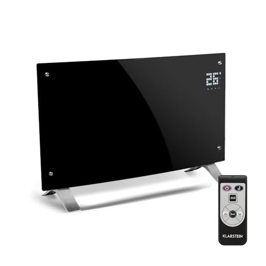 Klarstein Radiadores Bajo Consumo Electricos para Casa, Estufa Electrica de 2000W con Patas de Aluminio, Radiador Electrico Silencioso, Portátil y Delgado, Estufas con Panel para Pared y Termostato