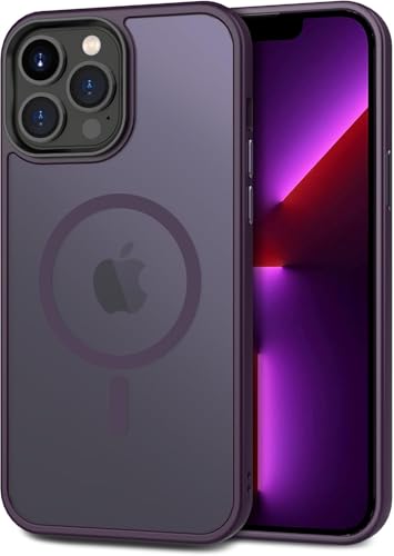 Image of iPhone 13 pro Magsafe Hard Back Case | Matte Design & 360 Protection | Military-Grade Apple iPhone 13 pro Cover | Strong Magnet Back - Purple